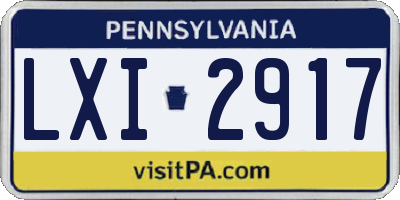 PA license plate LXI2917