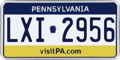 PA license plate LXI2956