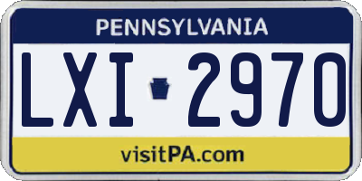 PA license plate LXI2970