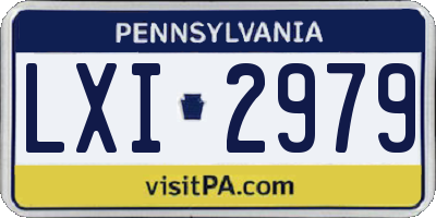 PA license plate LXI2979
