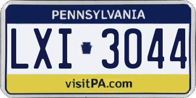 PA license plate LXI3044