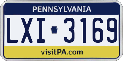 PA license plate LXI3169