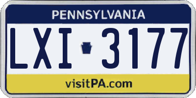 PA license plate LXI3177