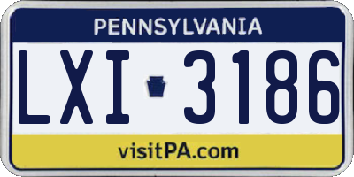 PA license plate LXI3186