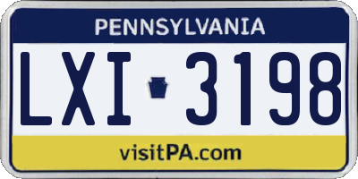 PA license plate LXI3198