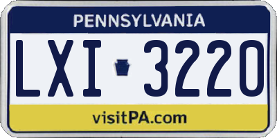 PA license plate LXI3220