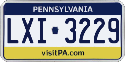 PA license plate LXI3229