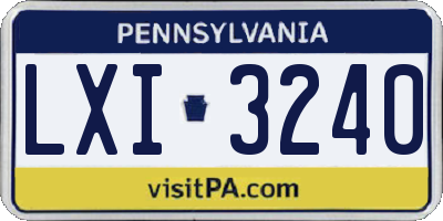 PA license plate LXI3240