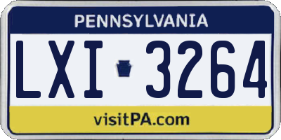 PA license plate LXI3264