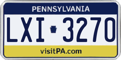 PA license plate LXI3270