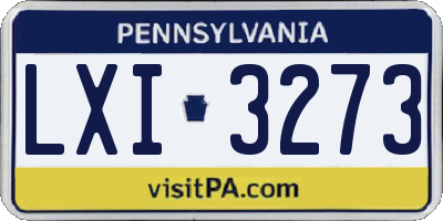 PA license plate LXI3273