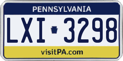 PA license plate LXI3298