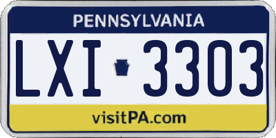 PA license plate LXI3303