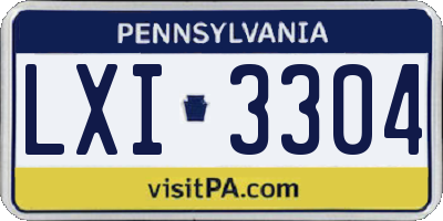 PA license plate LXI3304