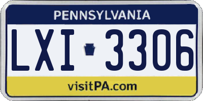 PA license plate LXI3306