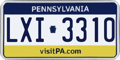 PA license plate LXI3310