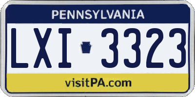 PA license plate LXI3323