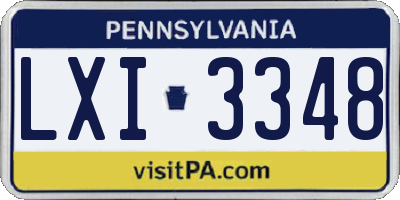 PA license plate LXI3348