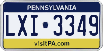 PA license plate LXI3349