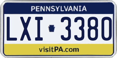 PA license plate LXI3380