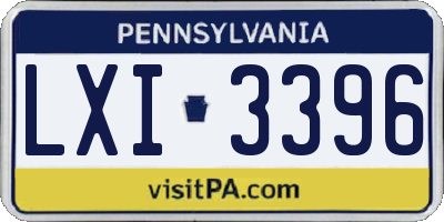 PA license plate LXI3396