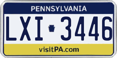 PA license plate LXI3446