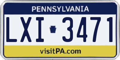 PA license plate LXI3471