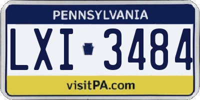PA license plate LXI3484