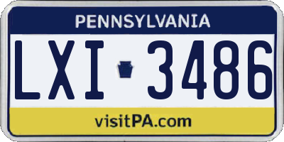 PA license plate LXI3486