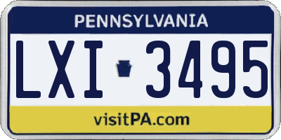 PA license plate LXI3495