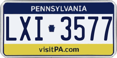 PA license plate LXI3577