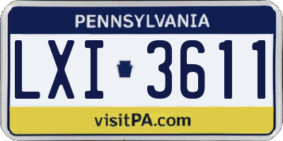PA license plate LXI3611