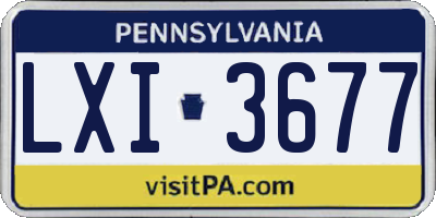 PA license plate LXI3677