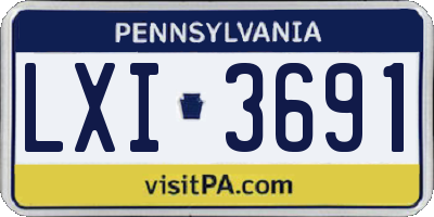 PA license plate LXI3691
