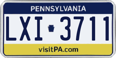 PA license plate LXI3711