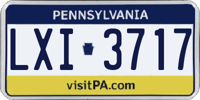 PA license plate LXI3717