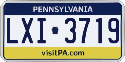 PA license plate LXI3719