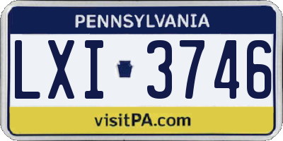 PA license plate LXI3746