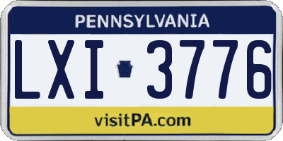 PA license plate LXI3776