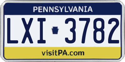 PA license plate LXI3782