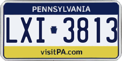 PA license plate LXI3813