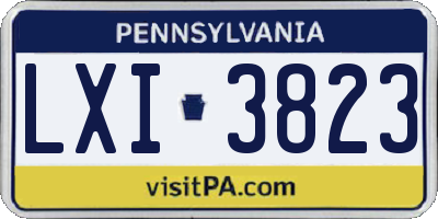 PA license plate LXI3823