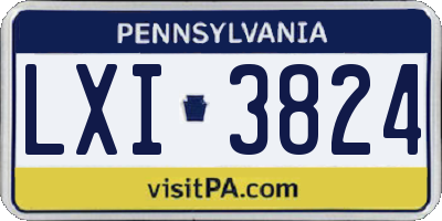 PA license plate LXI3824