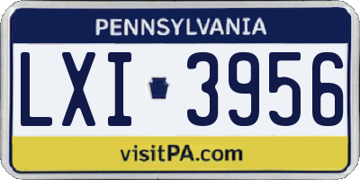 PA license plate LXI3956