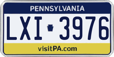 PA license plate LXI3976