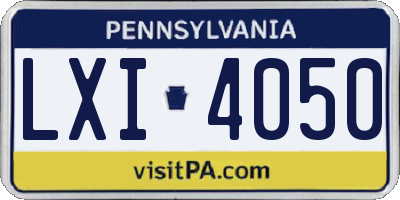 PA license plate LXI4050