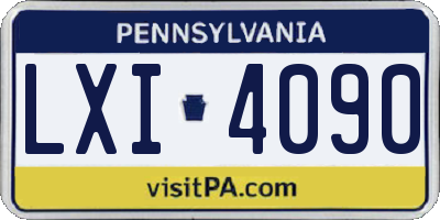 PA license plate LXI4090