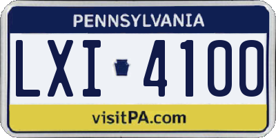 PA license plate LXI4100