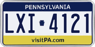 PA license plate LXI4121