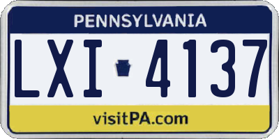 PA license plate LXI4137